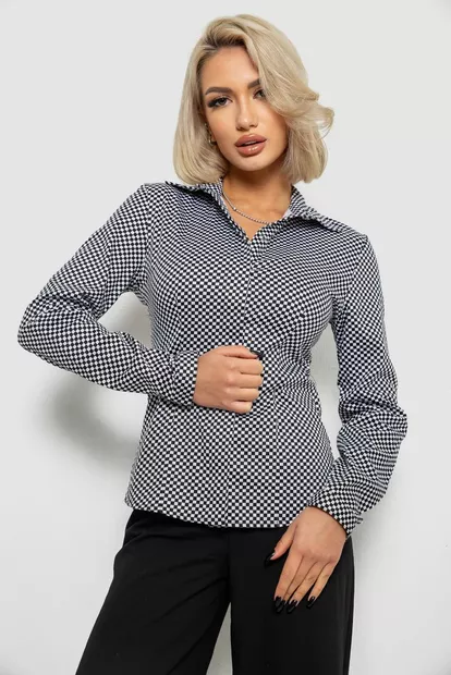 Рубашка классическая с принтом, цвет черно-белый, 230R305