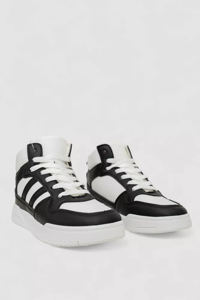 Купити Кросівки жіночі зимові на хутрі, колір біло-чорний, 248RAD400-6 - Фото №3