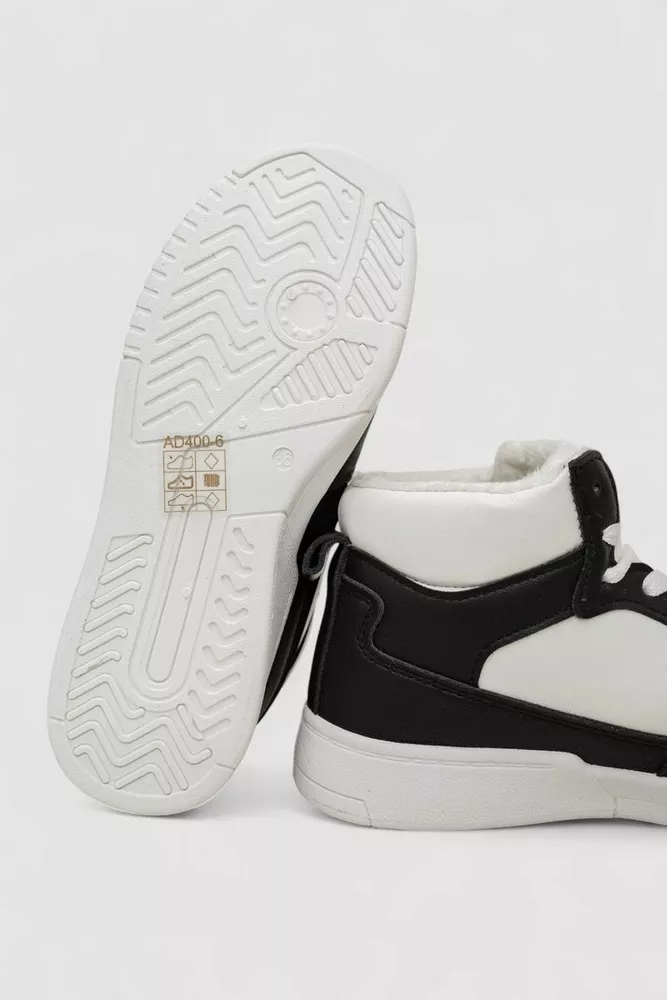 Купити Кросівки жіночі зимові на хутрі, колір біло-чорний, 248RAD400-6 - Фото №5