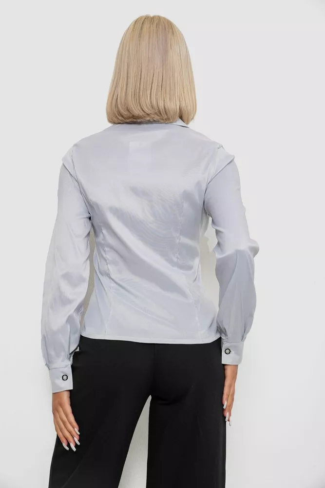 Купити Сорочка класична в смужку, колір світло-сірий, 230R644 оптом - Фото №4