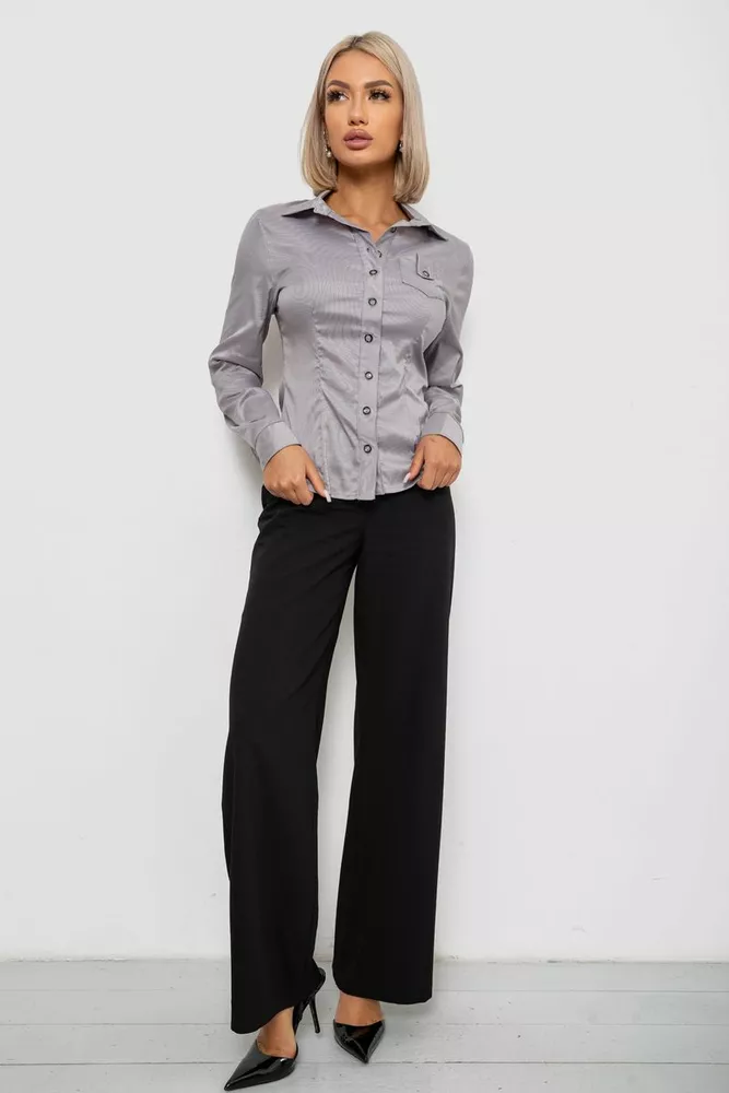 Купити Сорочка класична в смужку, колір сірий, 230R644 оптом - Фото №2