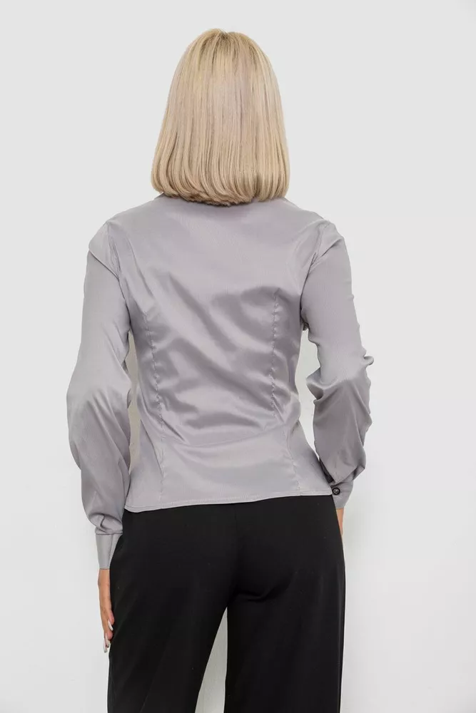 Купити Сорочка класична в смужку, колір сірий, 230R644 оптом - Фото №4