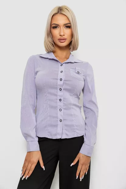 Рубашка классическая в полоску, цвет сиреневый, 230R644