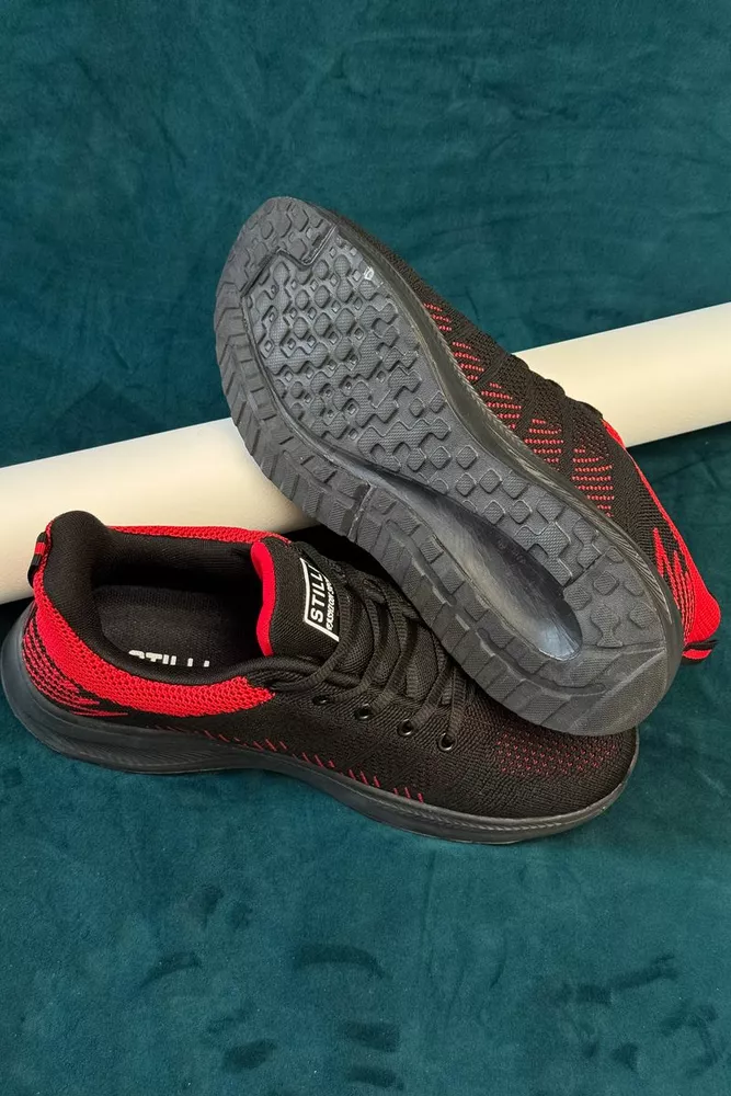 Купити Кросівки чоловічі демісезонні, колір чорно-червоний, 248RH195 - Фото №5