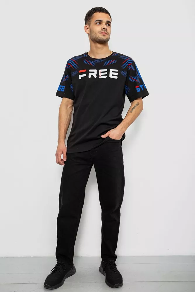 Купить Футболка мужская с принтом, цвет черный, 244R6738B - Фото №2