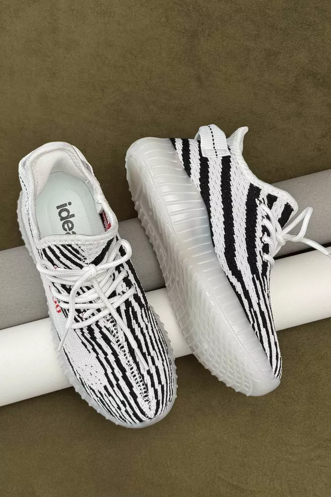 Купити Кросівки жіночі  текстиль, колір чорно-білий, 243R350 - Фото №3