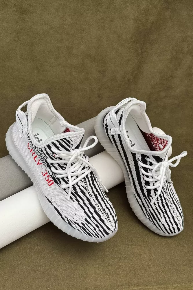 Купити Кросівки жіночі  текстиль, колір чорно-білий, 243R350 - Фото №1