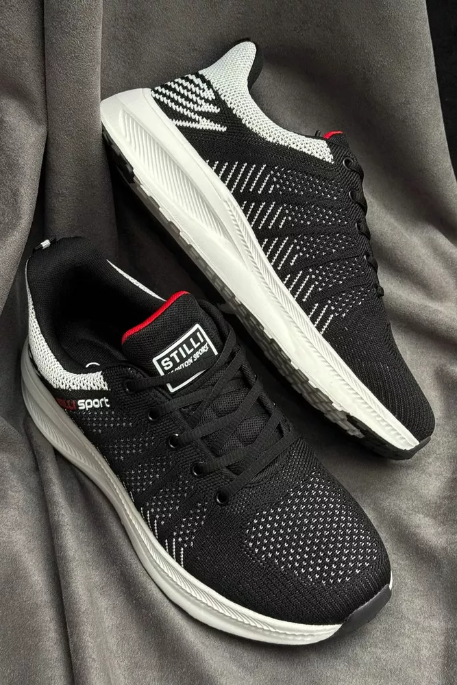 Купить Кроссовки мужские демисезонные, цвет черно-белый, 248RH195 - Фото №3