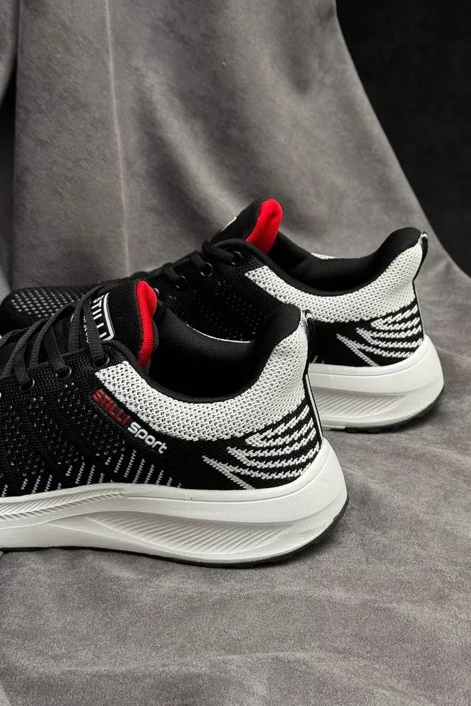 Купить Кроссовки мужские демисезонные, цвет черно-белый, 248RH195 - Фото №4