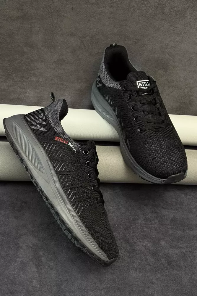 Купити Кросівки чоловічі демісезонні, колір чорно-сірий, 248RH195 - Фото №3