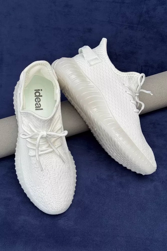 Купити Кросівки жіночі  текстиль, колір білий, 243R350 - Фото №3