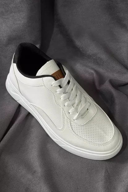 Кеды мужские, цвет бело-черный, 248RR128