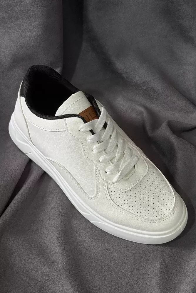 Купити Кеди чоловічі, колір біло-чорний, 248RR128 - Фото №1