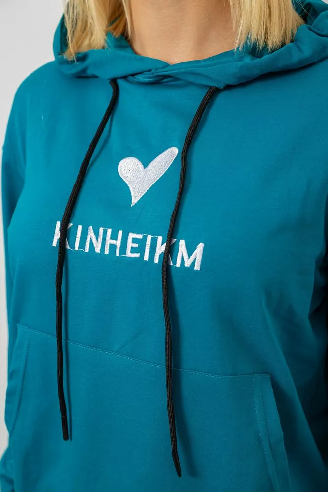 Купити Спортивний костюм жіночий двонитка  -уцінка, колір бірюзовий, 214R1419-007-U оптом - Фото №5