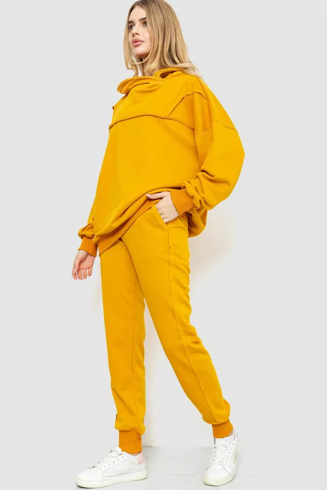 Купить Спорт костюм женский двухнитка  -уценка, цвет горчичный, 183R705-U-1 - Фото №3