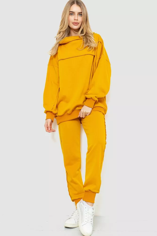 Купить Спорт костюм женский двухнитка  -уценка, цвет горчичный, 183R705-U-1 - Фото №1