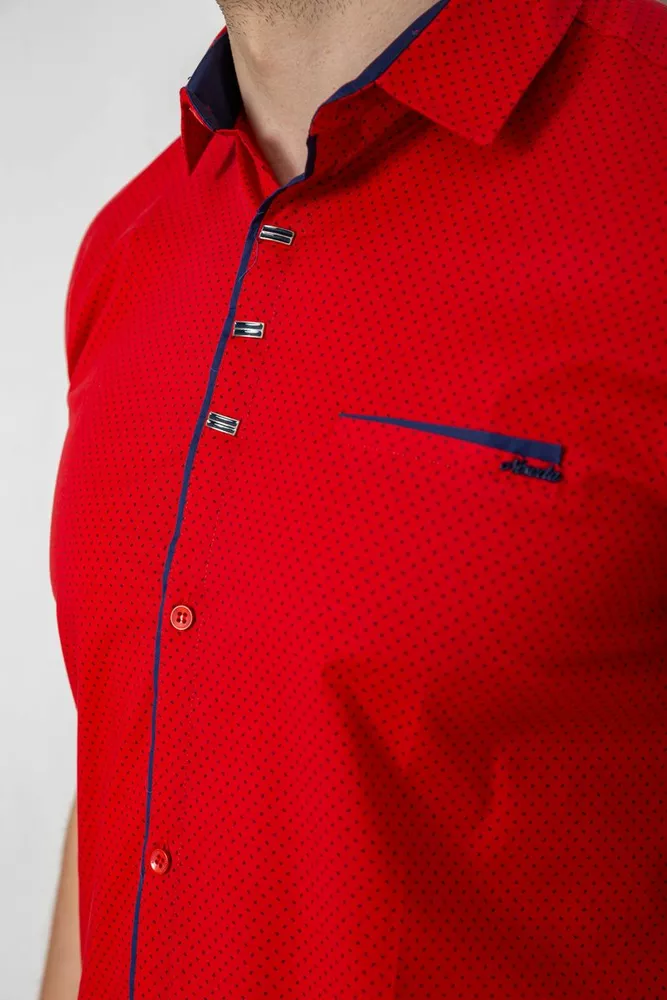 Купити Чоловіча сорочка з принтом, колір червоний, 186R7016 оптом - Фото №5