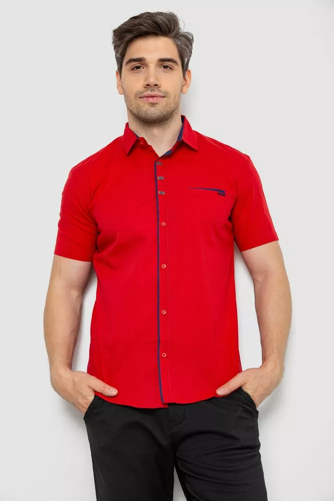Купити Чоловіча сорочка з принтом, колір червоний, 186R7016 оптом - Фото №1