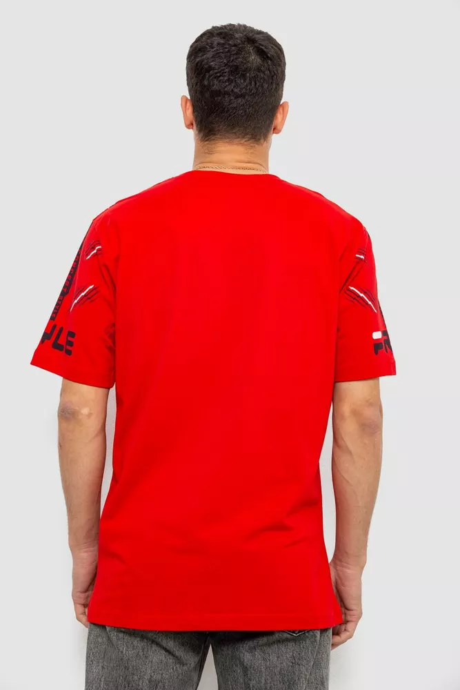 Купити Футболка чоловіча з принтом, колір червоний, 244R6738B - Фото №4