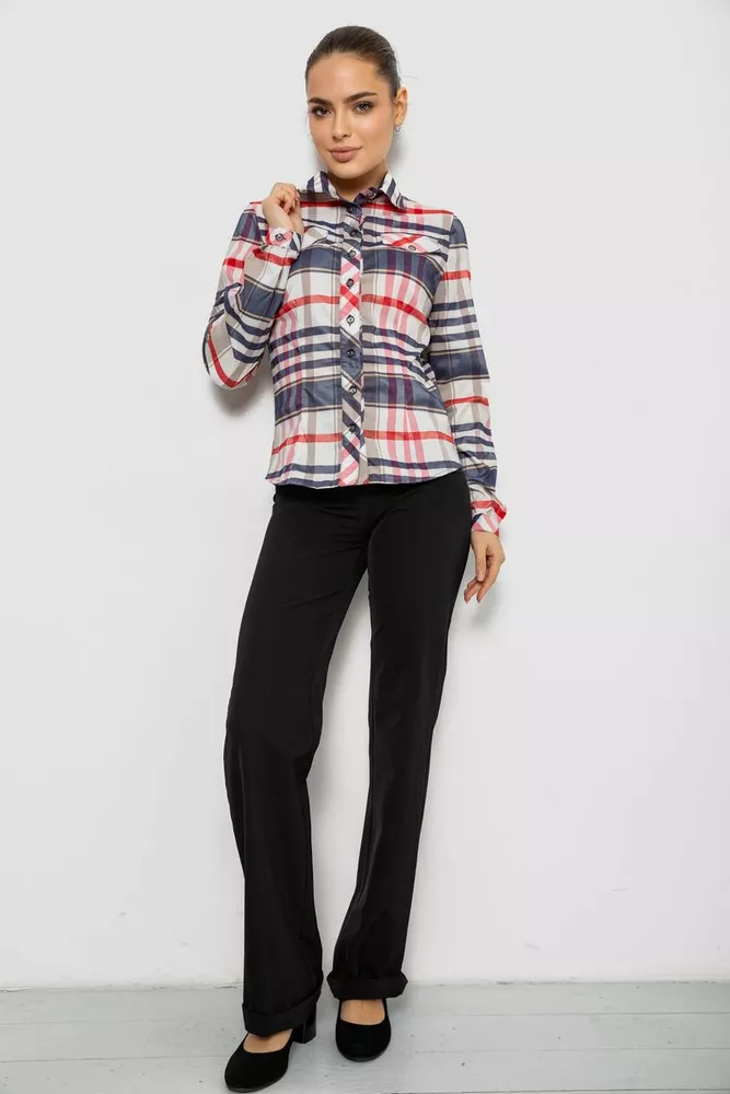 Купить Рубашка женская в полоску, цвет молочный, 230R064-2 - Фото №2