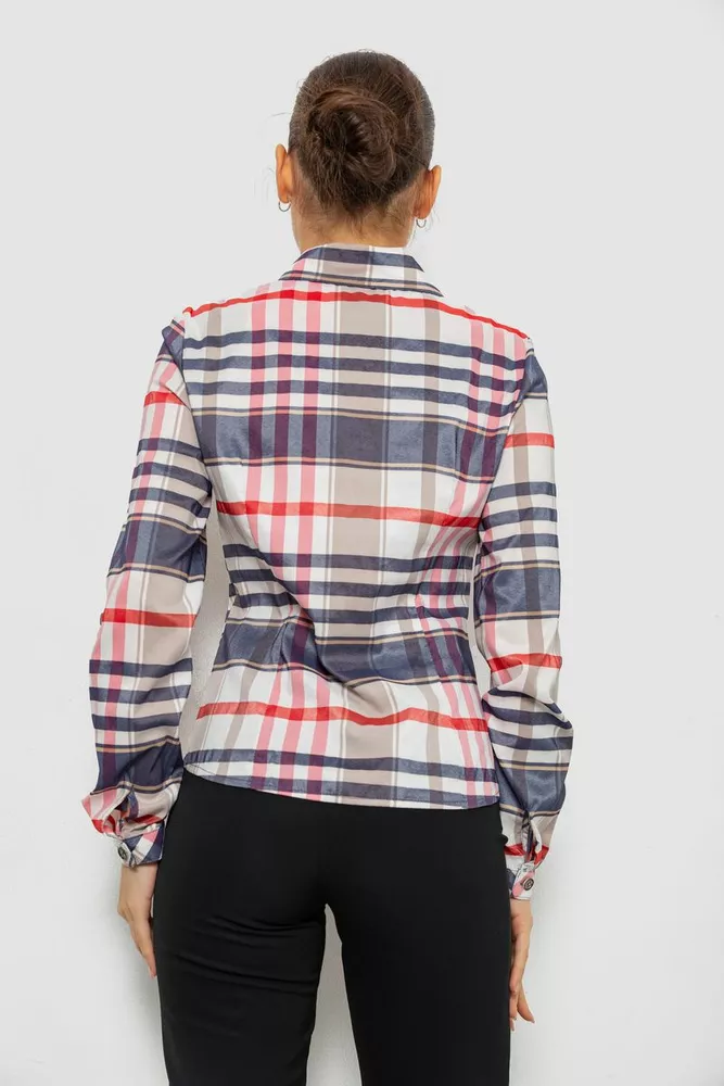 Купить Рубашка женская в полоску, цвет молочный, 230R064-2 - Фото №4