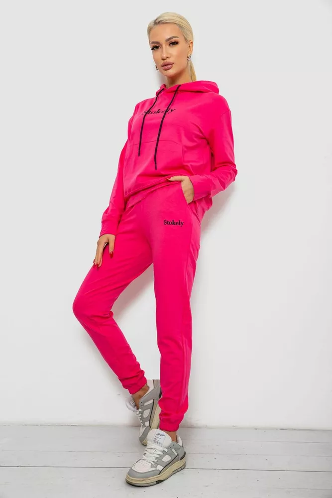 Купити Спортивний костюм жіночий двонитка  -уцінка, колір рожевий, 214R1419-006-U-2 - Фото №3