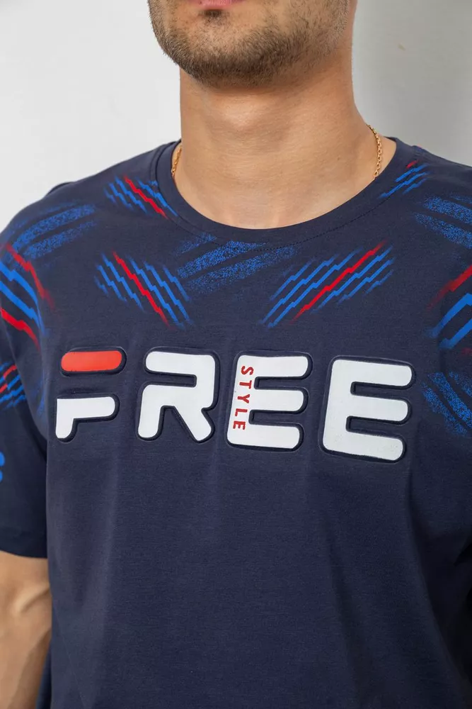 Купить Футболка мужская с принтом, цвет синий, 244R6738B - Фото №5