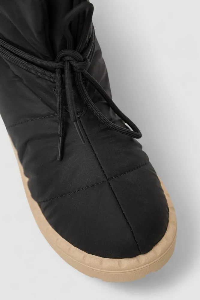 Купить Дутики женские зимние на меху, цвет черно-коричневый, 248RFM600 - Фото №2