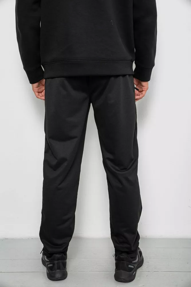 Купить Спортивные штаны мужские однотонные, цвет черный, 244R41668 - Фото №4