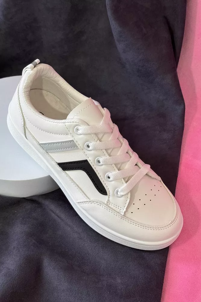 Купити Кеди жіночі, колір чорно-білий, 248RZ99 - Фото №2