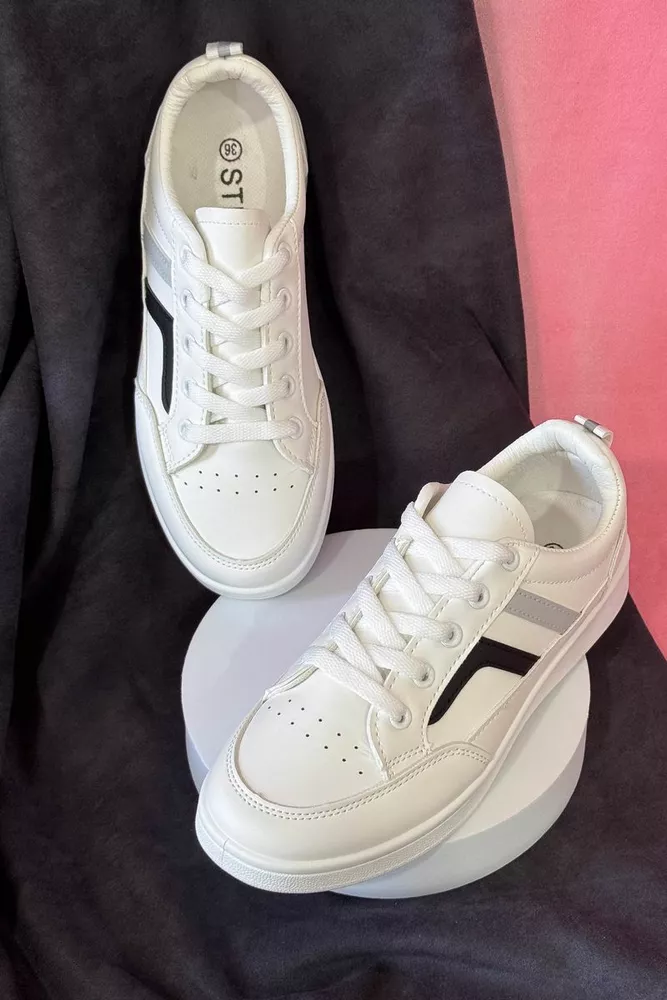 Купити Кеди жіночі, колір чорно-білий, 248RZ99 - Фото №4