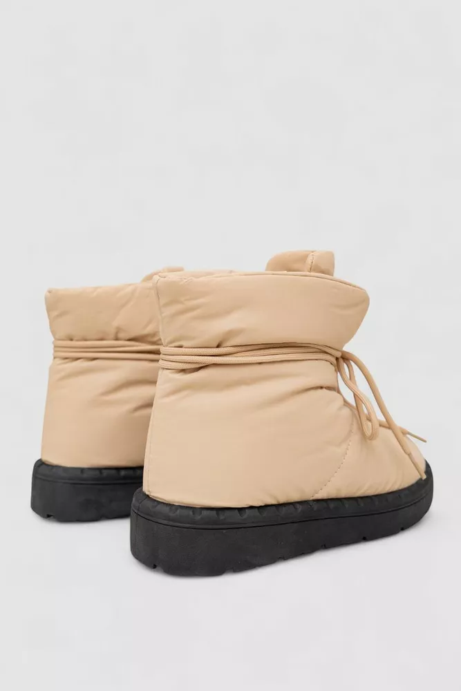 Купить Дутики женские зимние на меху, цвет бежево-черный, 248RFM600 - Фото №4