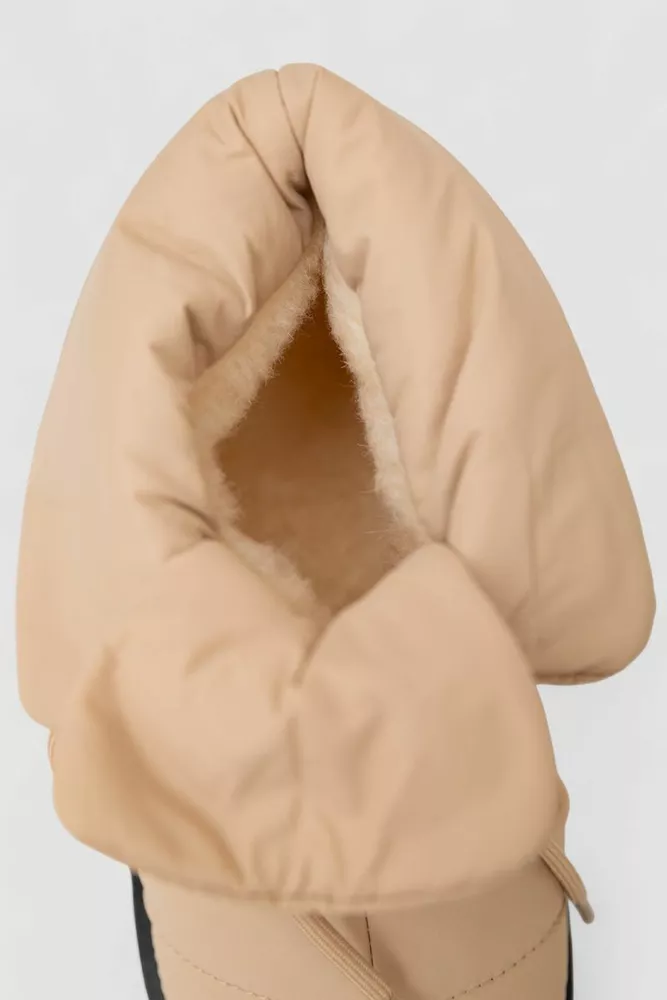 Купить Дутики женские зимние на меху, цвет бежево-черный, 248RFM600 - Фото №6