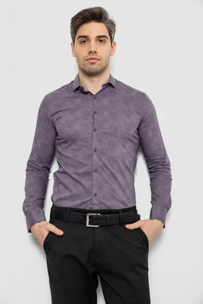 Рубашка мужская с принтом, цвет сливовый, 186R2068