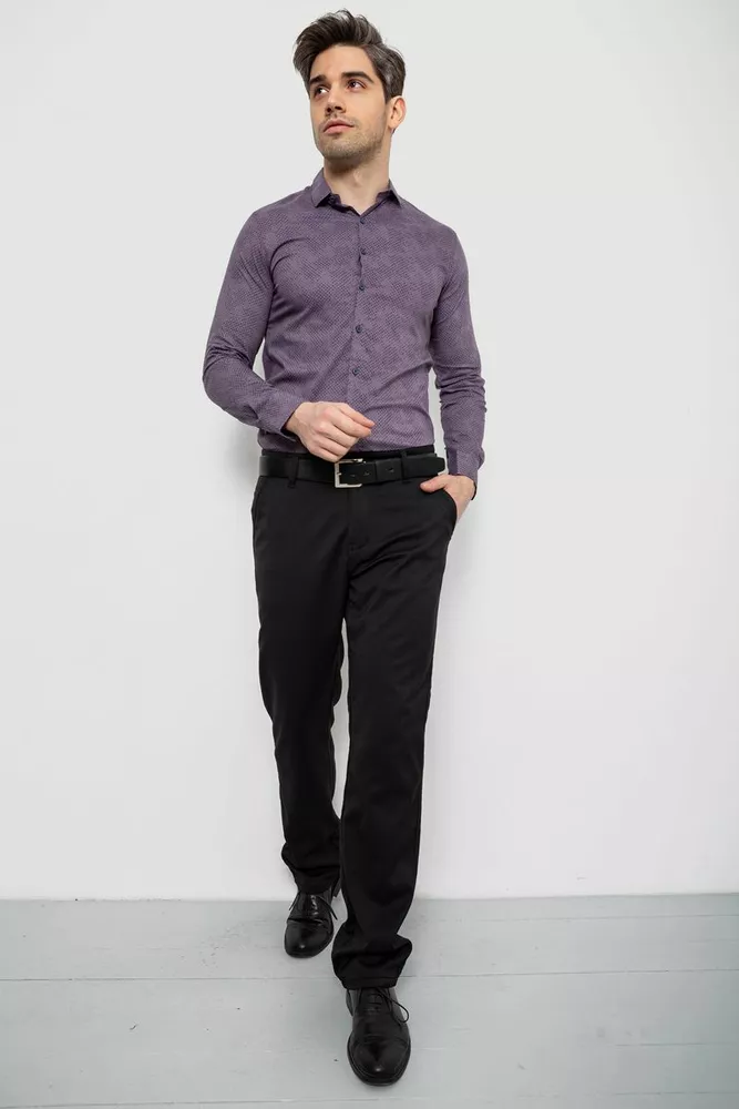 Купить Рубашка мужская с принтом, цвет сливовый, 186R2068 - Фото №2