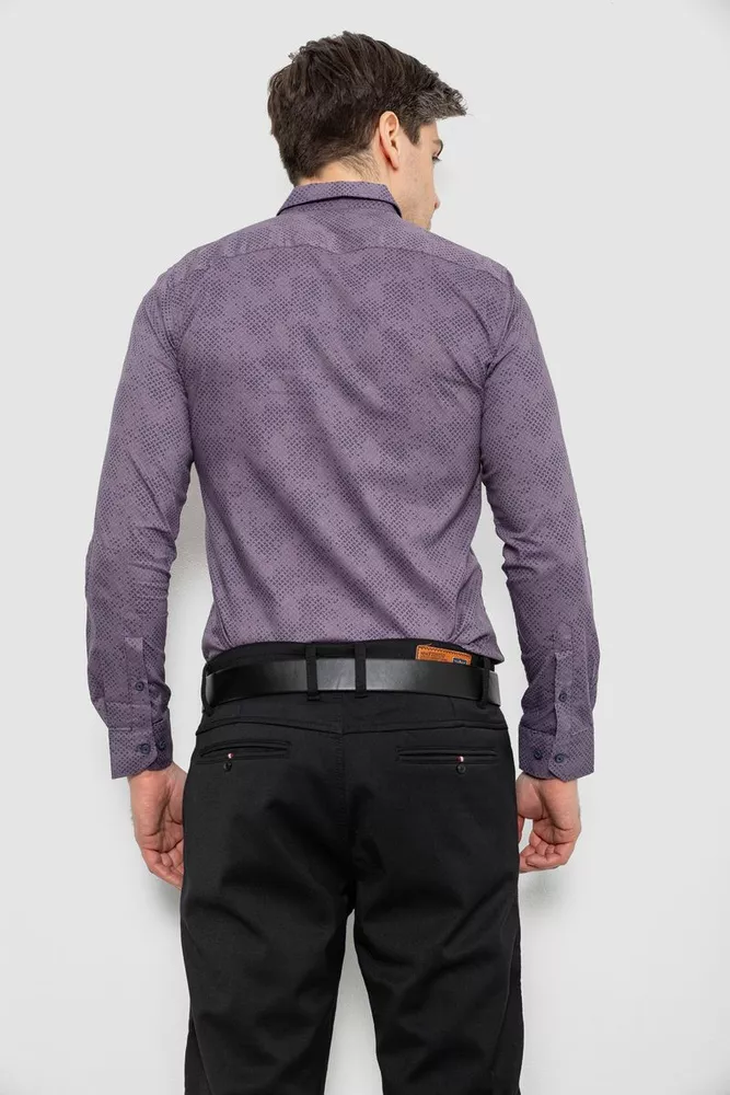Купить Рубашка мужская с принтом, цвет сливовый, 186R2068 - Фото №4