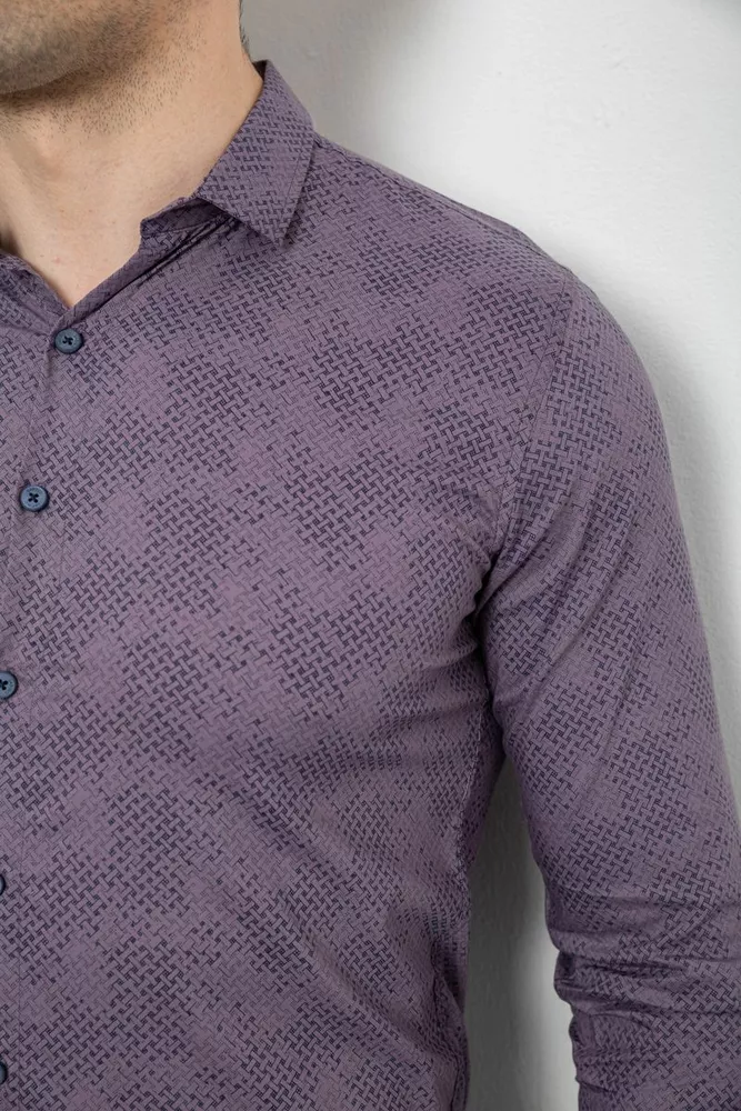 Купить Рубашка мужская с принтом, цвет сливовый, 186R2068 - Фото №5