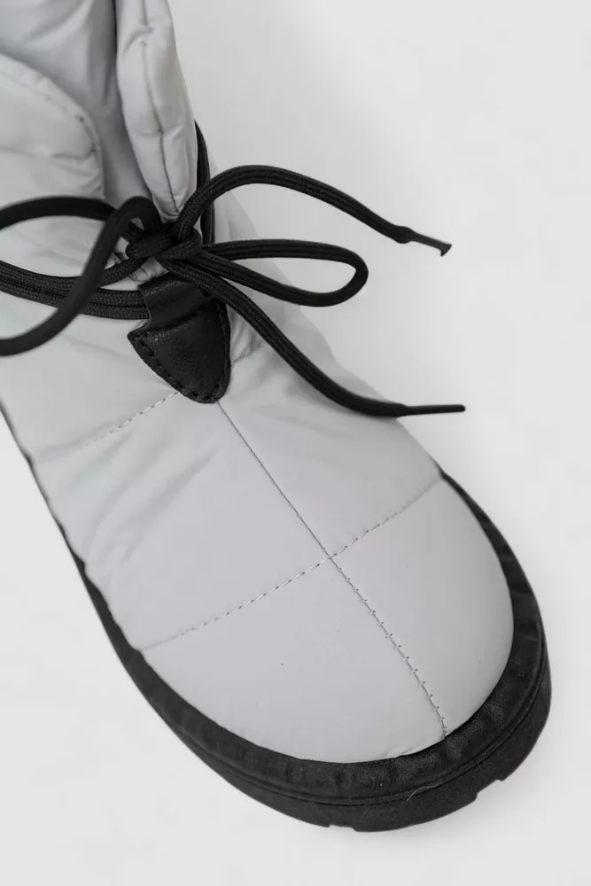 Купити Дутики жіночі зимові на хутрі, колір сірий, 248RFM600 - Фото №2