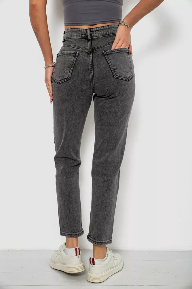 Купить Джинсы женские однотонные прямые, цвет серый, 244RM051 - Фото №4