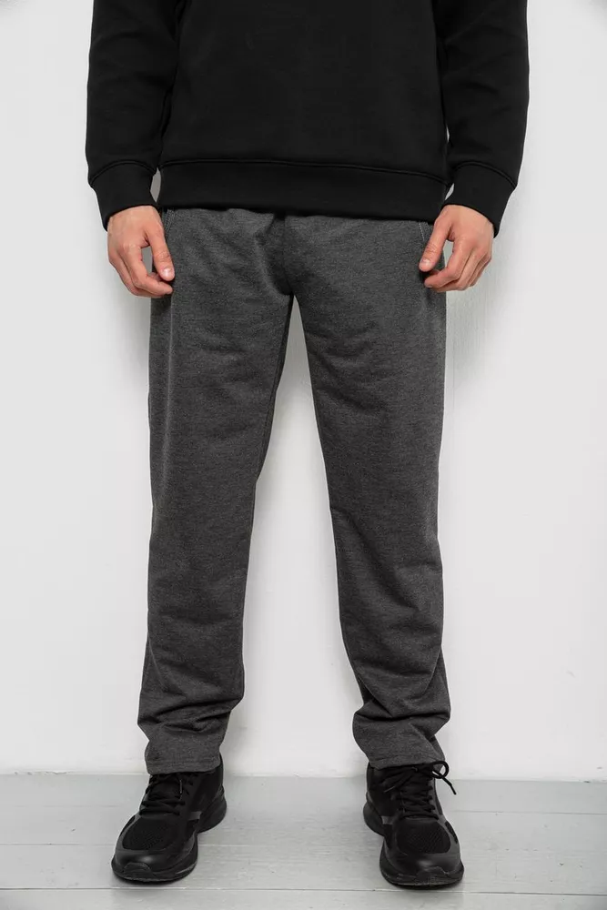 Купить Спортивные штаны мужские однотонные, цвет серый, 244R41668 - Фото №1