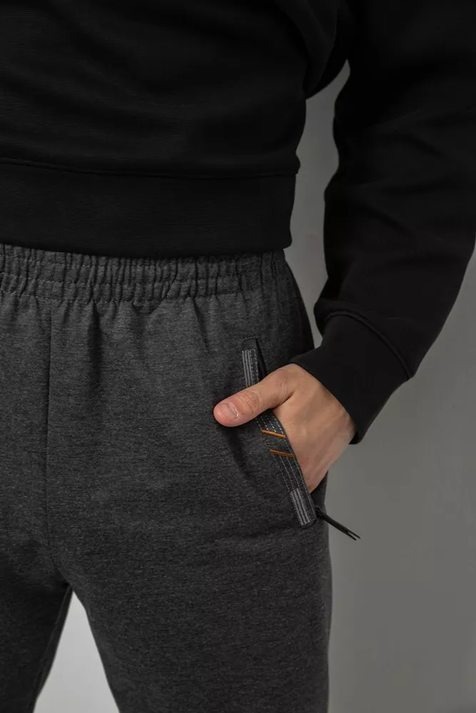 Купить Спортивные штаны мужские однотонные, цвет серый, 244R41668 - Фото №5