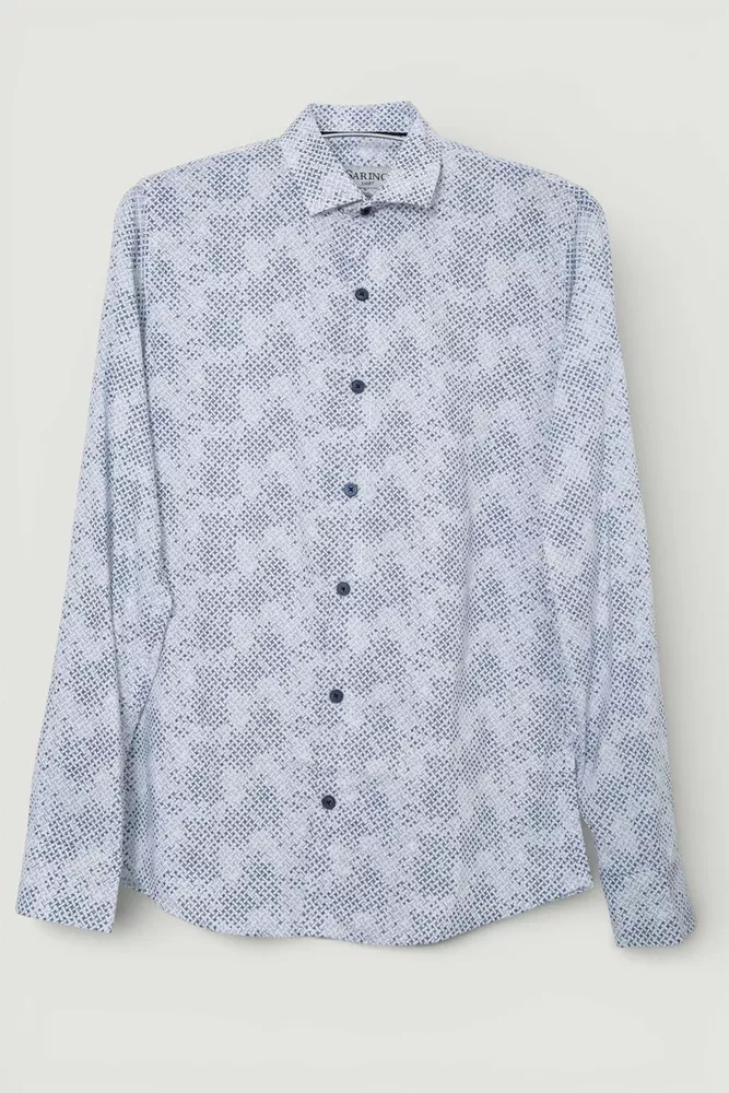 Купить Рубашка мужская с принтом, цвет серый, 186R2068 - Фото №1