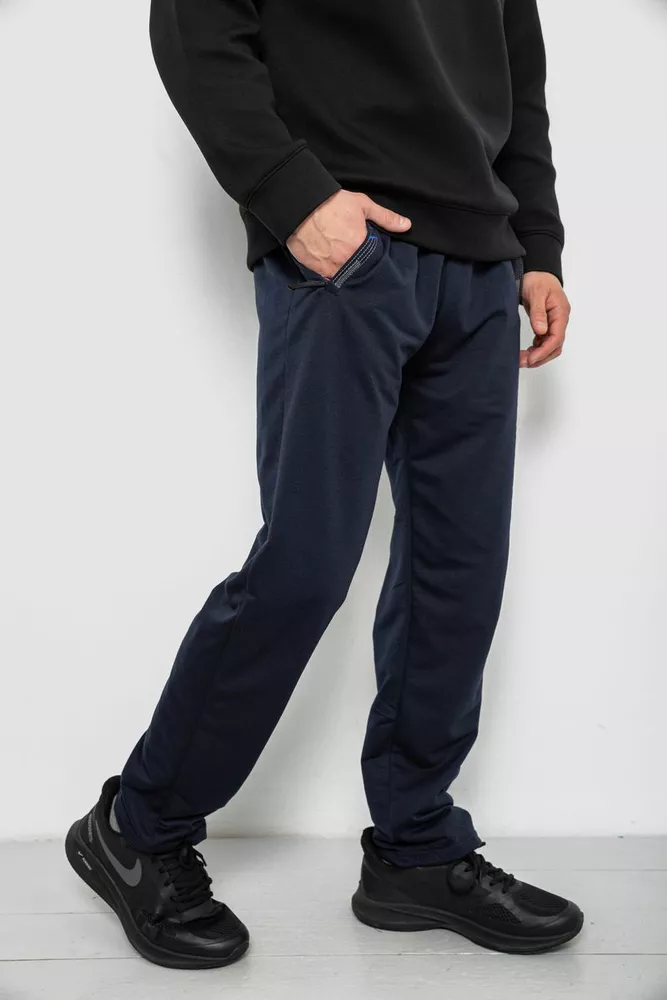 Купить Спортивные штаны мужские однотонные, цвет синий, 244R41668 оптом - Фото №3