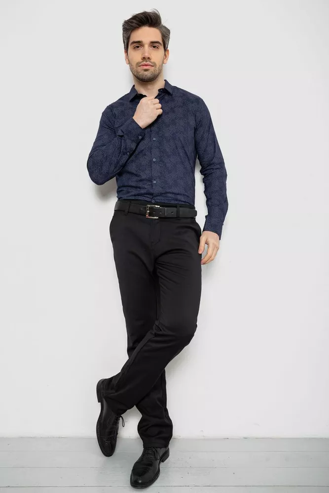 Купить Рубашка мужская с принтом, цвет синий, 186R2068 - Фото №2