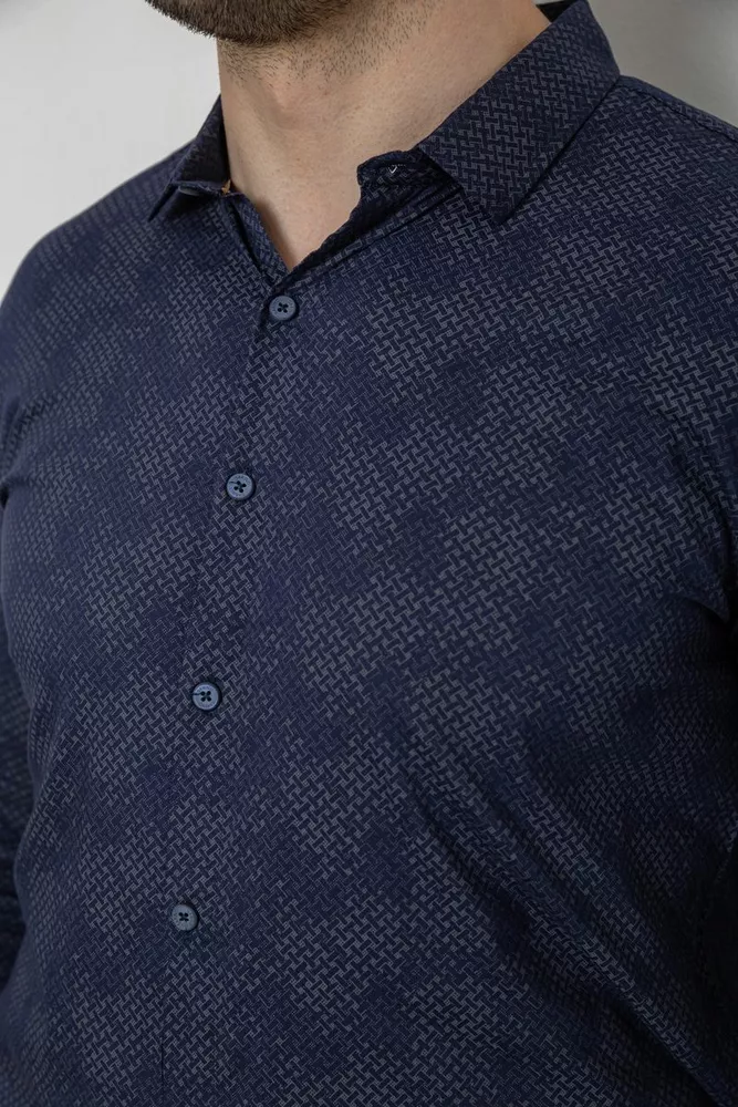 Купить Рубашка мужская с принтом, цвет синий, 186R2068 - Фото №5