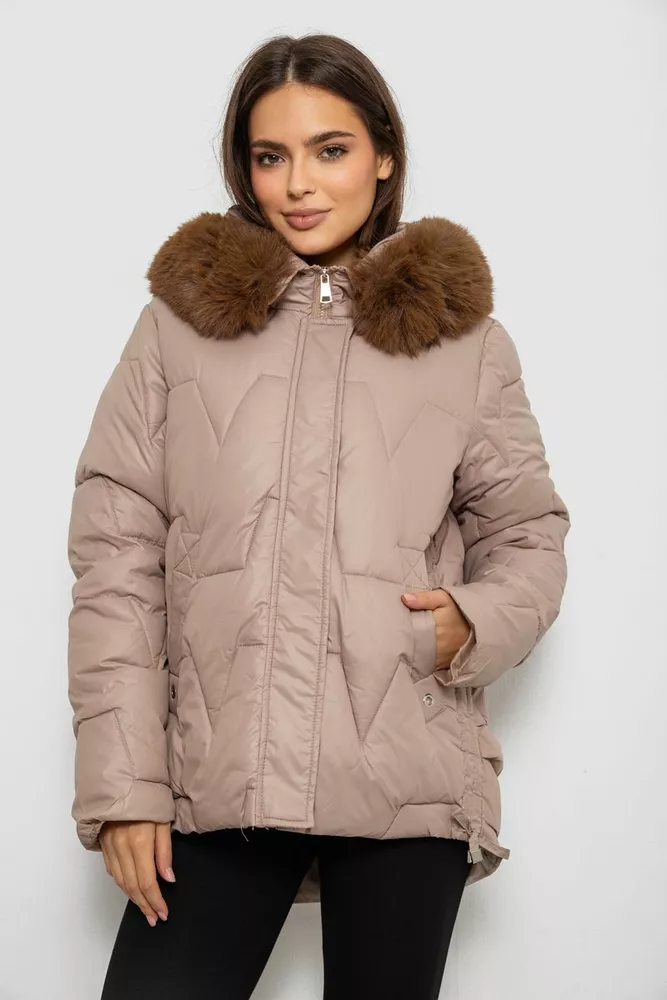 Купити Куртка жіноча зимова коротка, колір мокко, 244R865 - Фото №1