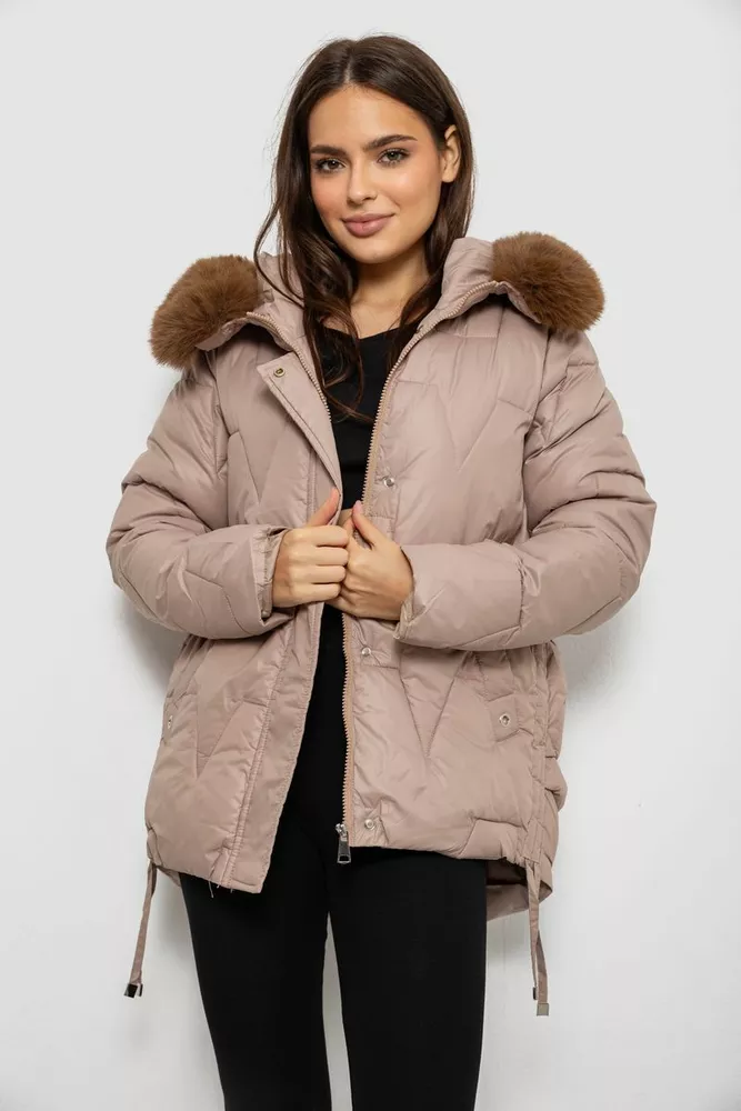 Купити Куртка жіноча зимова коротка, колір мокко, 244R865 - Фото №2
