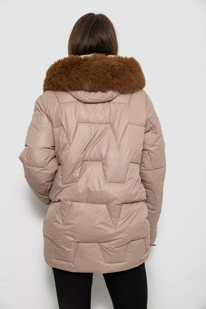 Купити Куртка жіноча зимова коротка, колір мокко, 244R865 - Фото №5