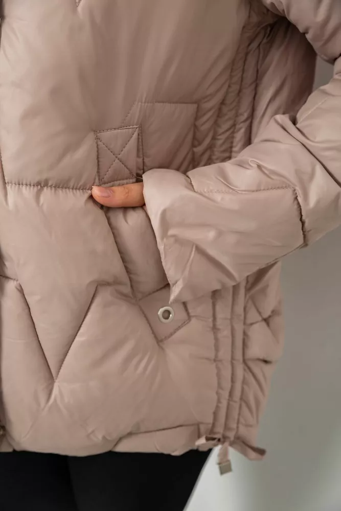 Купити Куртка жіноча зимова коротка, колір мокко, 244R865 - Фото №7