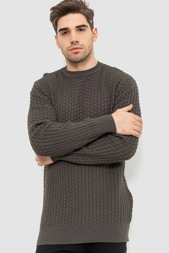 Купити Светр чоловічий, колір темно-сірий, 214R06260 оптом - Фото №1